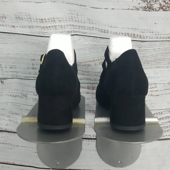 Black 2 Strap Cato Heels - Picture 4 of 9